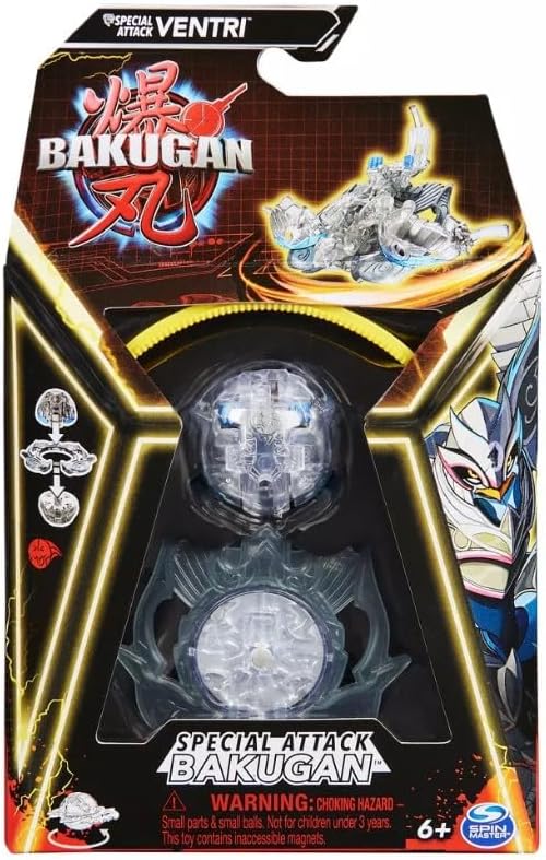 Bakugan, Diamond Special Attack Ventri, Spinning Collectible, Customizable Action Figure and Trading Cards, Kids Toys for Boys and Girls 6 and up