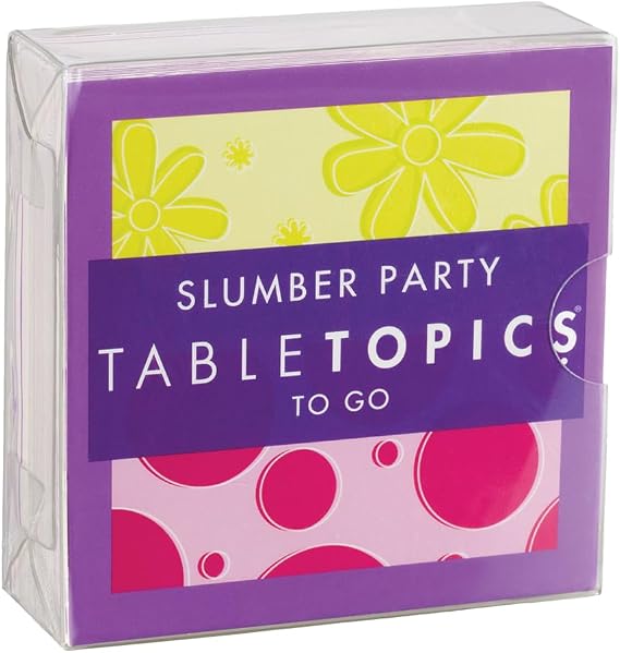 TableTopics Slumber Party to Go Conversation Cards for Young Girls, 40 Fun Questions for Sleepovers, Getting to Know You Game, Stocking Stuffer