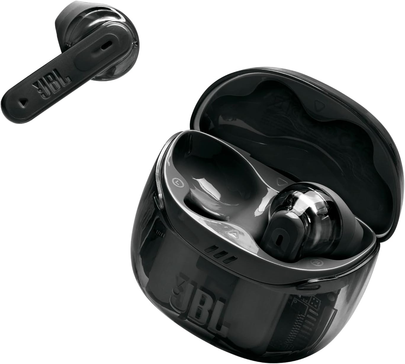 JBL Tune Flex Ghost 2 Wireless Bluetooth In-Ear Earphones with Noise Cancelling 48 Hours Playback Time IP54 Water and Dust Proof Multipoint Connection Ergonomic Design Black Ghost