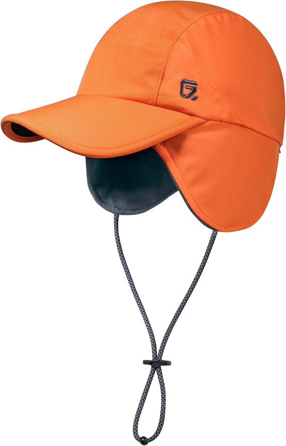 GADIEMKENSD Waterproof Men's Winter Hats with Earflaps, Warm Fleece Lined Trapper Hat for Cold Weather