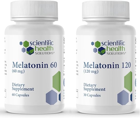 Melatonin Bundle | 60mg & 120mg High Dosage Capsules | Easy-to-Swallow, Vegan, Non-GMO, Gluten-Free | Made in USA for Enhanced Sleep and Restful Nights