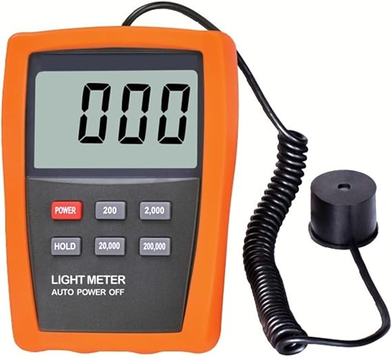 Lux Meter LCD Digital Lux Meter 10-200000 Cd/m2 Light Meter Linear UV Brightness Detector for Eye CRT TV LED Screen Data Hold Large Measuring Range and High Precision