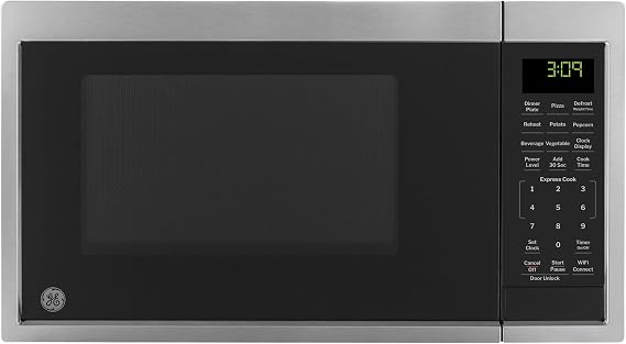 GE Smart Countertop Microwave Oven, 900 Watt, 0.9 Cu. Ft., Stainless Steel
