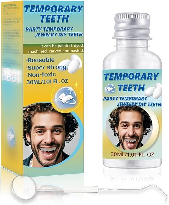 Provisional Teeth Beads Fake Tooth: Suitable for Gatherings and Daily Provisional Tooth Decoration. High Hardness, Durable, and Reusable.