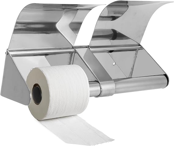 Double Commercial Toilet Paper Dispenser Roll Paper Shelf Commercial Toilet Paper Dispenser 304 Stainless Steel Dual Roll Toilet Tissue Holder Wall Mounted with Lock