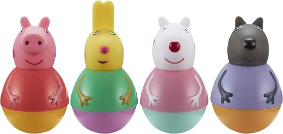 Peppa Pig Weebles Peppa & Friends Figure Pack, chunky moulded figures pack of 4, first peppa pig toy, preschool imaginative play