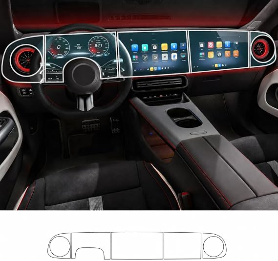 Mercedes CLA 350 Uyumlu Dijital Gösterge ve Navigasyon 9H Nano Ekran Koruyucu 5'li Set 2025-2026
