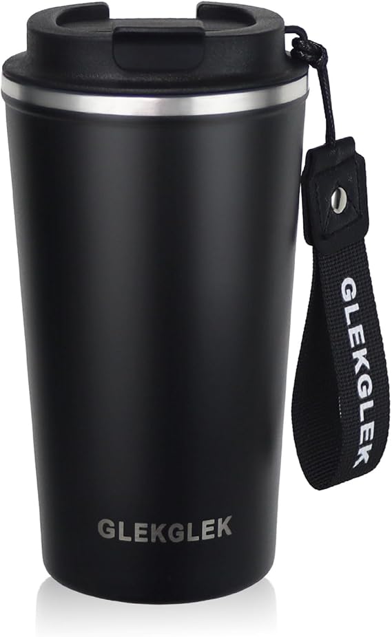 Insulated Coffee Mug 500ml, Leakproof, Strap