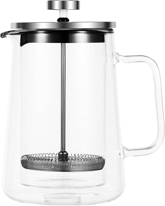 Coffee Press, French Coffee Press, French Press Coffee Pot,Double Wall Glass French Press Clear French Press Tea Maker Multifunctional Coffee Press Coffee Maker for Home Office (350ml)