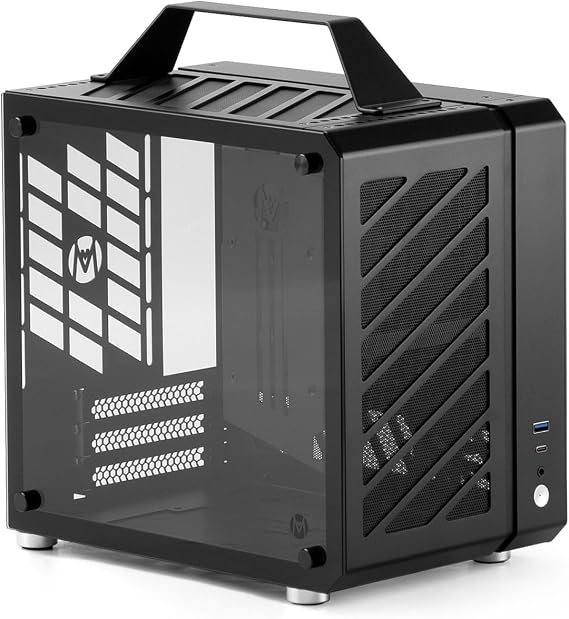 Mechanic Master C25 Plus Compact Aluminum ITX PC Case | Portable carry handle, 13.1L,162mm Cooler, 269mm GPU,CNC aluminum frame,SFX recommended for easy assembly