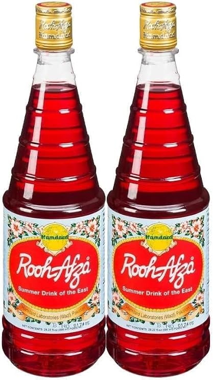 Hamdard's Rooh Afza Drink 800ML Baking Syrup Dessert Syrup Delicious Product Of India Pack of 2