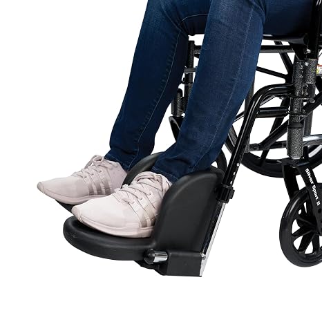 Lacura Molded Footrest, Wheelchair Footplate Attachment, Padded Foot Rest Cushion with Heel Hole for Even Distribution, Prevent Pressure Point Sores & Skin Breakdown, Swingaway Footrest. Easy Transfer