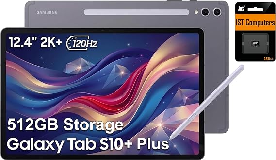Samsung Galaxy Tab S10+ Plus 12.4" Tablet, 12GB RAM, 256GB + 256GB SD Card