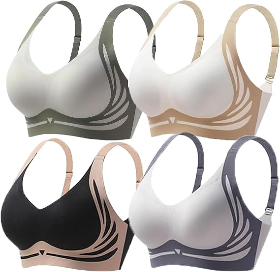 Powerful Push-Up Seamless Bra, Gather Bra Wireless Push-Up