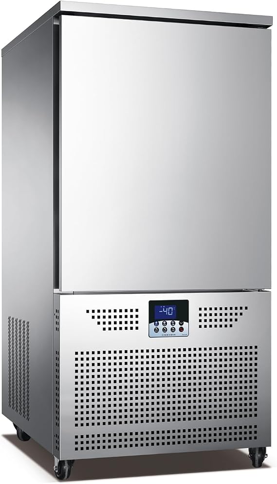 Kolice 10-Tray Commercial Blast Chiller -40F | 250L Stainless Steel Shock Freezer with AI Controller | Heavy Duty Flash Freezer for Bakery Frozen Dough, Ice Cream, Restaurant Use | 1450W, 110V