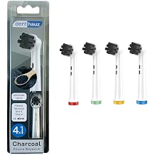 Denthauz Charcoal - Ekstra Beyazlık Oral-B Uyumlu Diş Fırçası Başlığı - 4 Adet Yedek Başlık