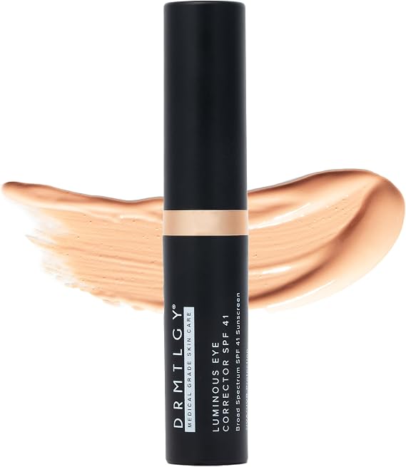 DRMTLGY Luminous Corrector SPF 41, Under Eye Color Corrector for Dark Circles, Anti-Aging Tinted Cream, Hydrating Serum with Peach Undertone, Medium