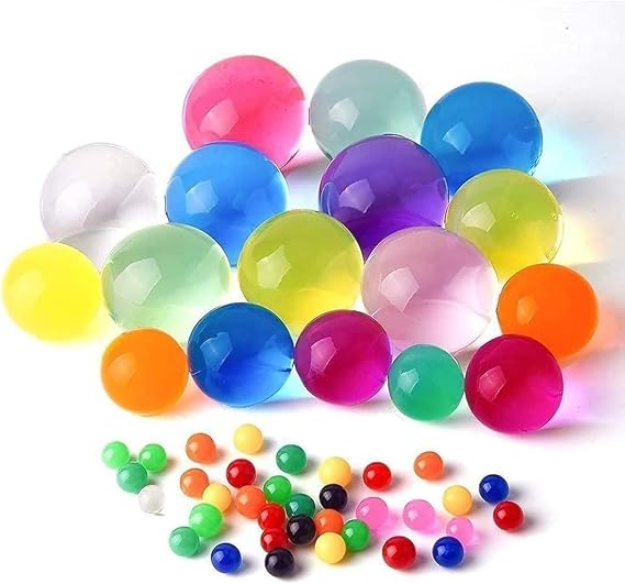 Jumbo Water Beads, 45-55mm Growing Gel Balls, Multi-Colour Vase Fillers for Decoration, Non-Toxic (300)