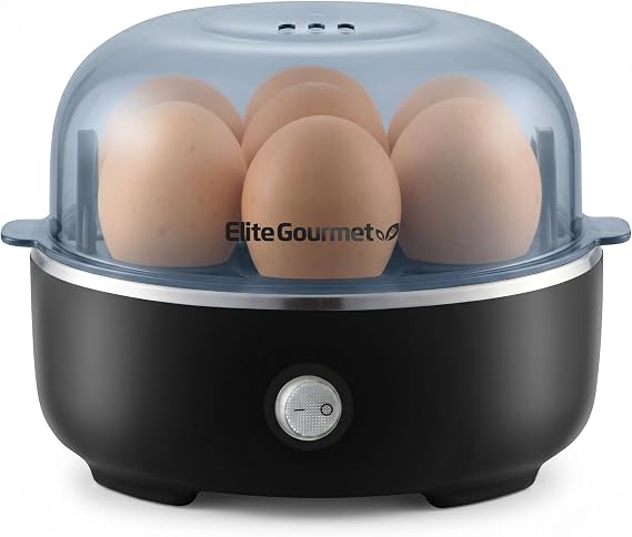 Elite Gourmet 7-Egg Electric Egg Cooker, BPA-Free, Auto Shut-Off