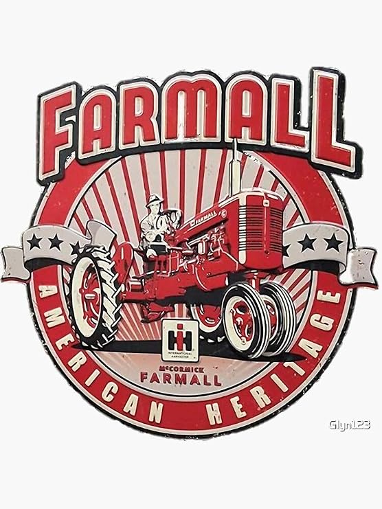 American Heritage Farmall Tractors Vintage,Farmers - Sticker Graphic - Auto, Wall, Laptop, Cell, Truck Sticker for Windows, Cars, Trucks