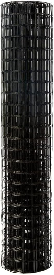 12.5ga Galvanized Steel Black PVC Coated Welded Wire 3'' x 3'' - Fence Roll (6' x 100')