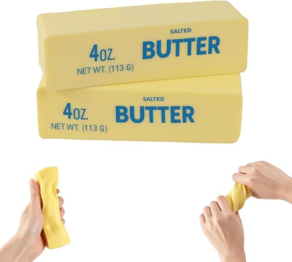 Butter Squishy - Viral Squishy Butter Toys, Slow Rising Squishies for Stress Relief, Portable Fidgets Squishies Butter, Home, Office &amp; School Sensory Fidget Toy for Adults and Kids (2PCS)