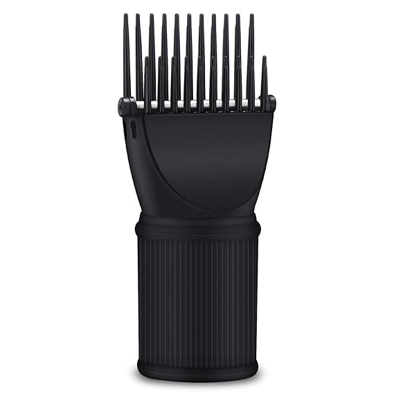 Segbeauty Blow Dryer Comb Attachment, Black Brush Attachments for Hair Dryer Concentrator Nozzle 1.69-1.76in and 2.12in, Pro Hairdressing Styling Salon Tool to Straighten Detangle Curly Natural Hair