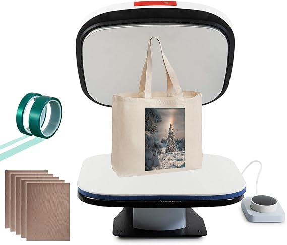 Auto Heat Transfer Machine,Heat Press Machine with Automatic Lifting&Fast Heating, Sublimation Heat Press for Shirts/Hoodies/Table Mats,Includes Heat Transfer Tape & Teflon Sheets