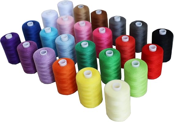 HAGBOU Sewing Thread Asortment, 1000Yard 24 PCS Polyester Thread for Sewing Machine/Hand Sewing, Sewing Thread Set, All Purpose Thread for Sewing Machine, SE005
