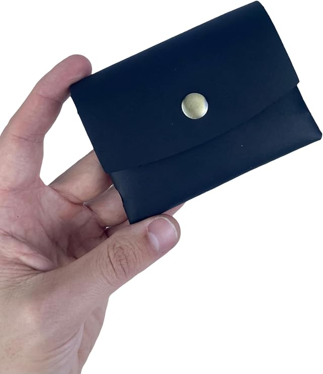 Hakiki Deri Kartlık, Gerçek Deri Minimal Unisex Kartlık, Tek Çıtçıtlı Geçmeli Cüzdan