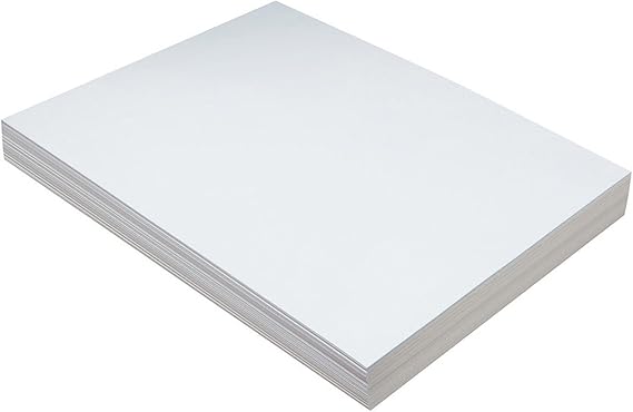 Pacon PAC5211BN Heavyweight Tagboard, White, 9" x 12", 100 Sheets Per Pack, 3 Packs