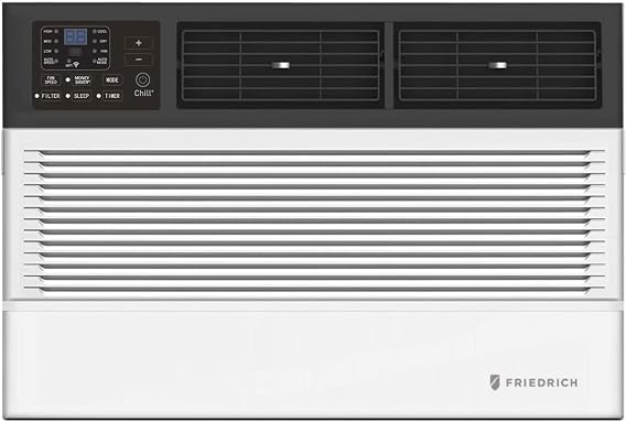 Friedrich CEW18B33B Chill Premier Smart Air Conditioner Window Unit, WiFi Mobile Control, White, Heating & Cooling Capacity (18,000 BTU)