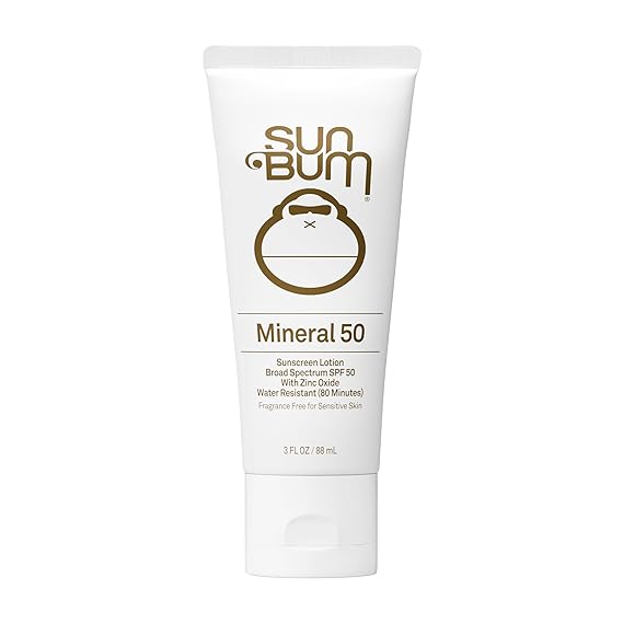 Sun Bum Mineral SPF 50 Sunscreen Body Lotion - Broad Spectrum Moisturizing Sunscreen with Vitamin E - Vegan and Hawaii 104 Act Compliant (Made without Octinoxate & Oxybenzone) - Travel Size - 3 oz
