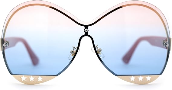 SA106 Super Oversized Dragonfly Shield Round Butterfly Sunglasses