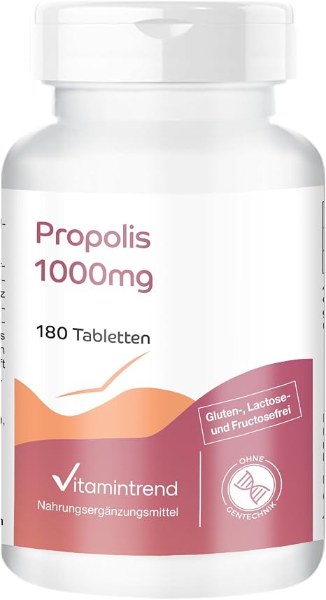 Vitamintrend Propolis Extract 1000 mg 180 Tablets High Dosage Dietary Supplement without Magnesium Stearate Made in Germany