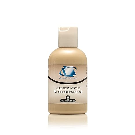 Glass Polish 3.4oz (100ml) Plastic & Acrylic Polishing Compound for Professional High-Gloss Micro Finishes - GP14018