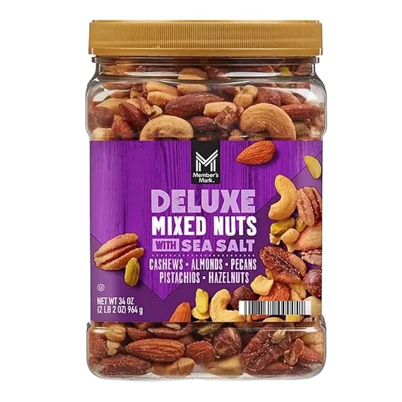 Deluxe Mixed Nuts with Sea Salt, 34 oz (34 Ounce (1 pack))