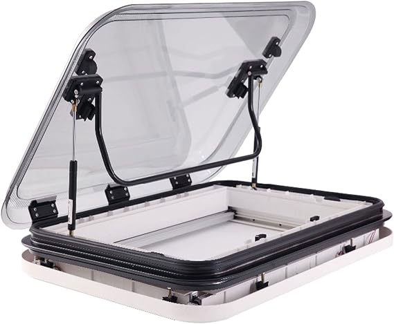 RV Roof Vent Large Caravan RV Motorhome Skylight Window with LED Light Size for Caravan Trailer Modified Car Special Vehicle (700x500mm)
