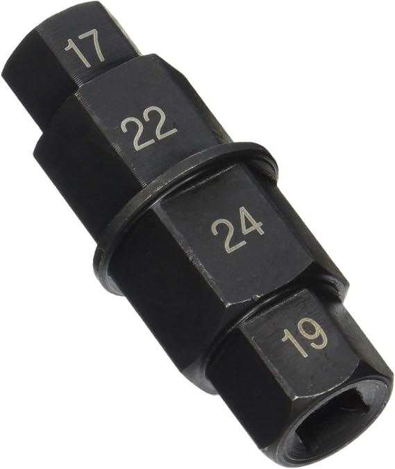 HARDK Motorcycles Hex Axle Tool - 17mm, 19mm, 22mm, 24mm - Hex Allen Front Wheel Hub Axle Spindle Socket Adapter Tool 3/8 Inch