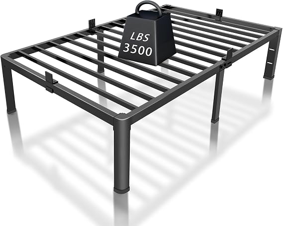 ROIL 12 Inch Twin Bed Frame with Rounded Corner & 4 Mattress Baffles