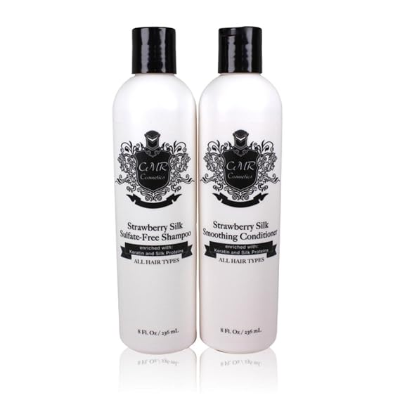 Strawberry Silk Luxury Hair Care Kit - Sulfate-Free Shampoo & Smoothing Conditioner, Frizz Control, Lustrous Shine, for All Hair Types, Gentle and Nourishing