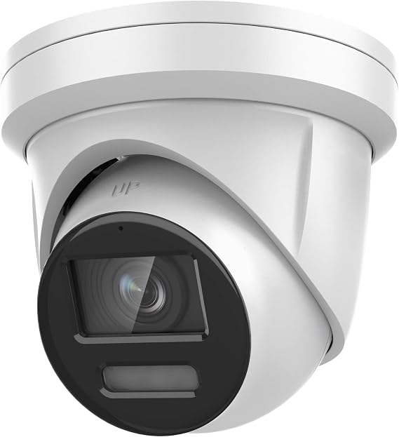 8MP Full Time Color PoE IP Camera 24/7 Color Night View H.265+ Indoor and Outdoor Turret Built-in Mic Compatible with Hikvision DS-2CD2387G2-LU