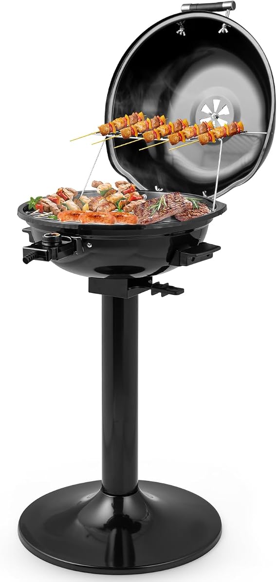 HAPPYGRILL 1600W Electric Grill Outdoor with Removable Non-Stick Grill Rack