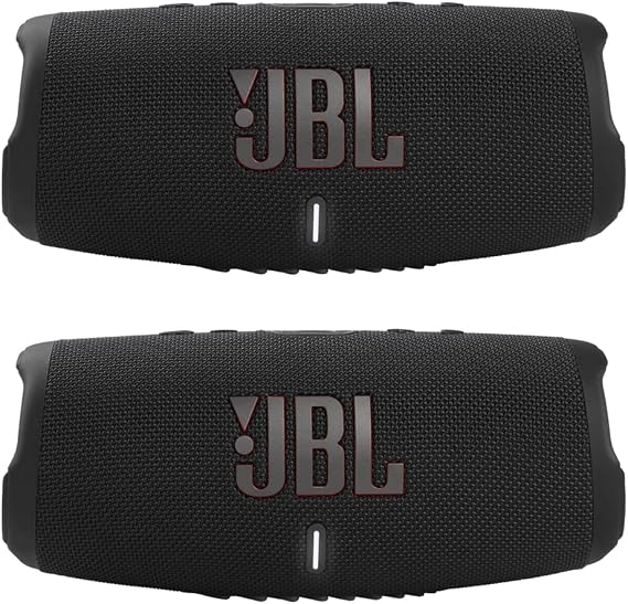 JBL Charge 5 - Waterproof Portable Bluetooth Speaker - Black/Black (Pair)