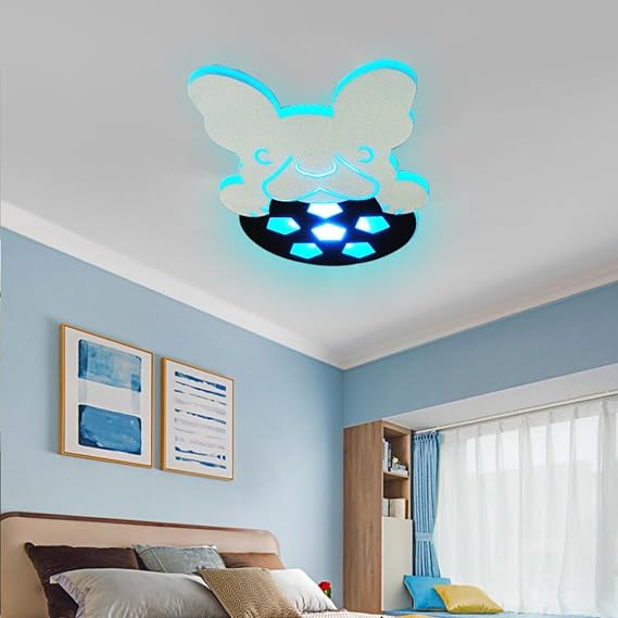 Led Ceiling Light, Dimmable Remote Control Flush Ceiling Lights for Baby Room Bedroom Living Room (RGB)