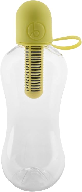 Bobble Classic Water Bottle, Filtered Water, BPA-Free Reusable Bottle, Soft Touch Carry Cap with Replaceable Carbon Filter for Sustainable Water and Hydration 18.5 oz (Lime)