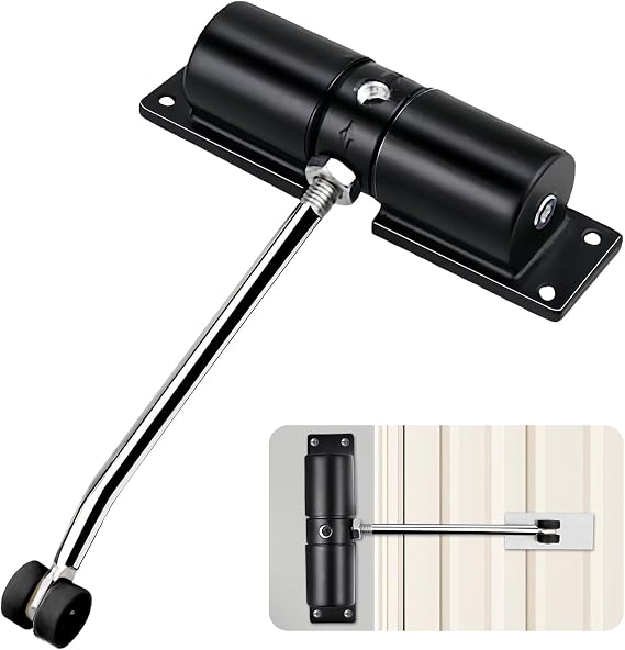 Spring Automatic Door Closers, Adjustable Force Safety Automatic Door Close | Silent Door Closer with Adjusting Rods and Screws for Commercial and Household Adjustable Door Closer