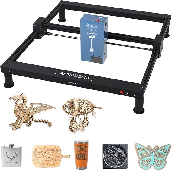 T1 Laser Engraving Machine,40W/80W Module, 5.5W(5500mW)Output, Built-in Air Assist,Engrave/Cut Wood, Metal, Glass, Leather & More for DIY & Small Business - Class 4 (T1-40W-NZB-12V/24V)