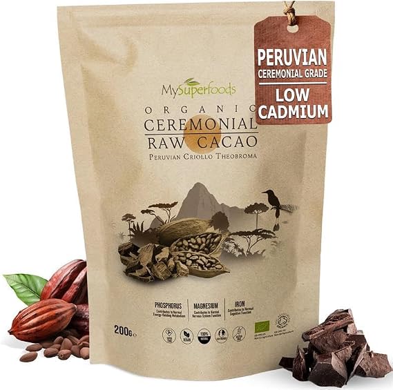 MySuperfoods Organic Raw Ceremonial Cacao 200g, Peruvian, 100% Cacao