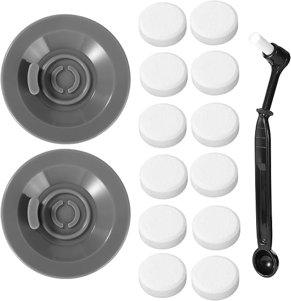 2pcs Espresso Cleaning Discs with Brush & 12pcs Care Tablets Compatible with Ninja Luxe Coffee Machine Accessories, 54mm/2.13in Espresso Backflush Disc Maintenance Kit
